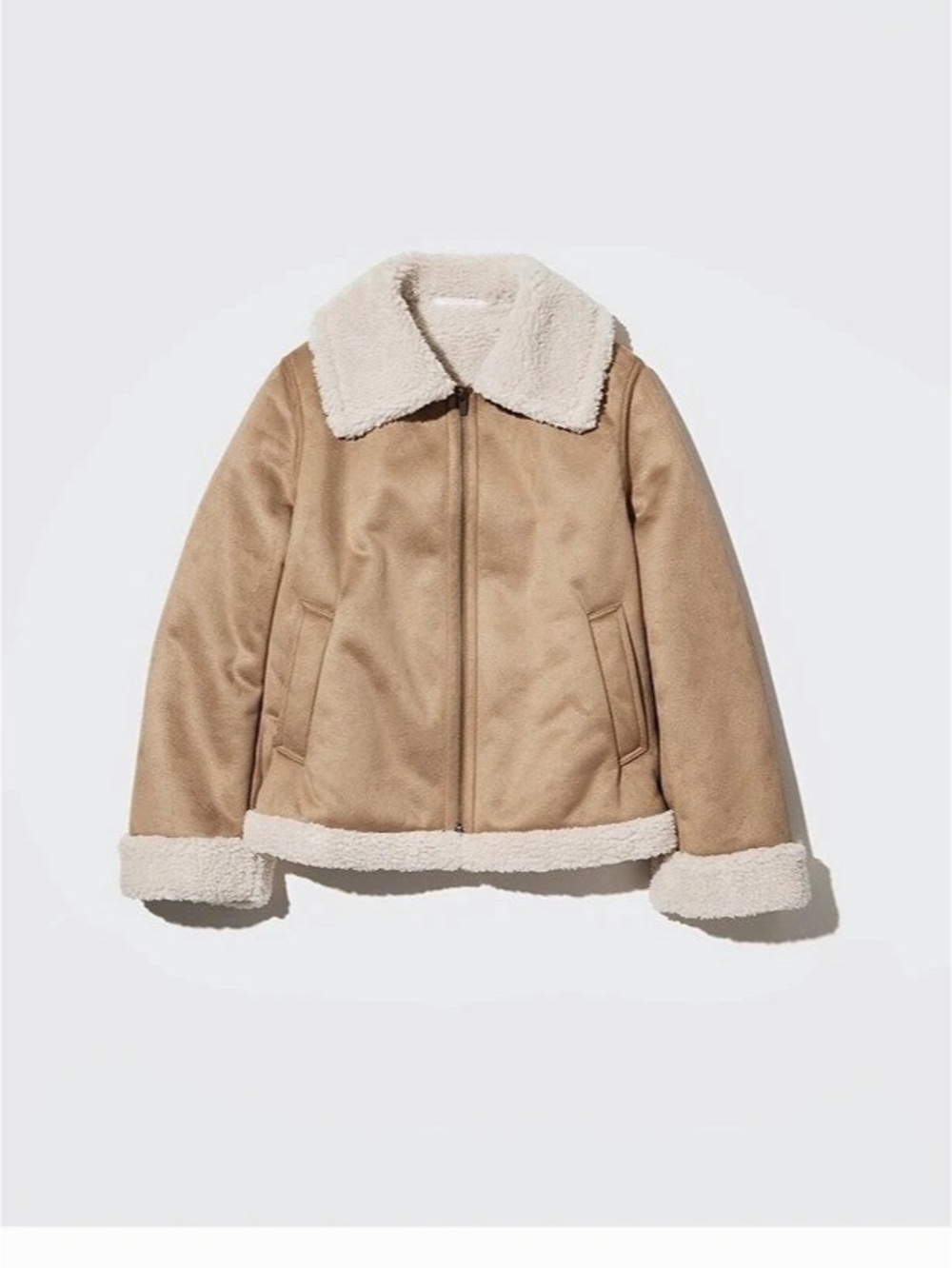 Uniqlo Pile-Lined Jacket Brown & Cream
